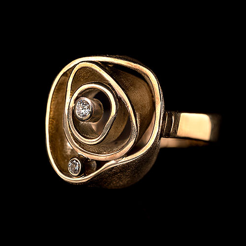 Rose Kollektion, Ring in Gelbgold mit Brillanten