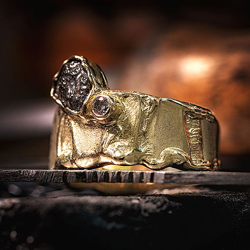 Gorki Kollektion, Ring im Montana Stil in Gelbgold und Brillant